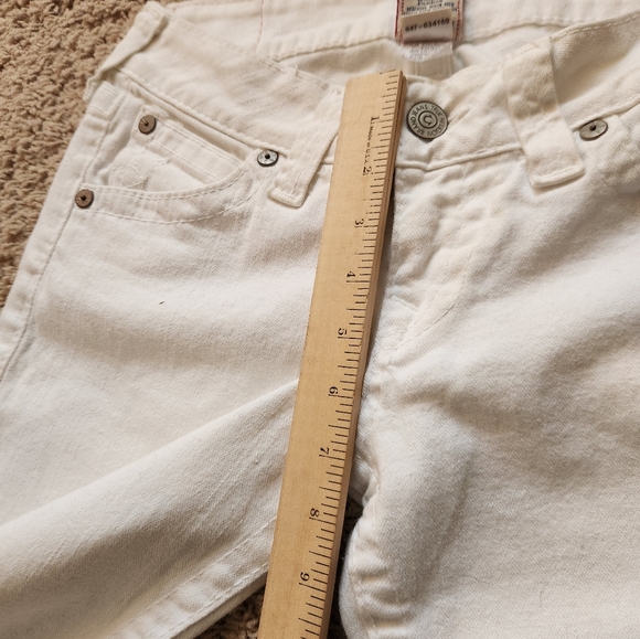 True Religion Jeans Women's 27 White Flare Cotton Stretch Boot Cut Made USA - Picture 10 of 14